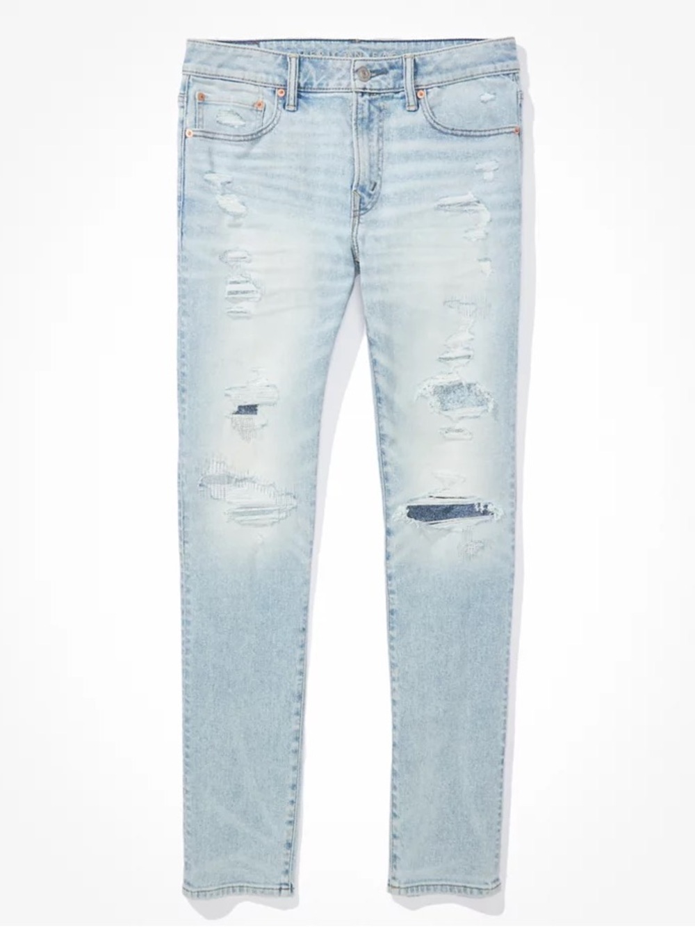 American Eagle Blue Ripped Airflex Skinny Jeans